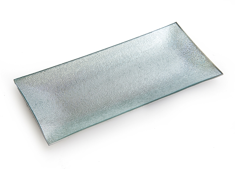 Silver Vertigo Chord Glass Tray