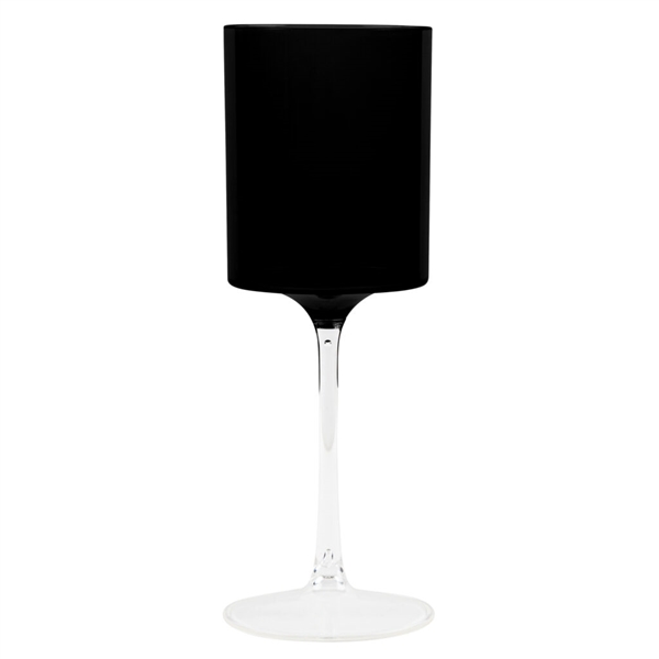 Two Tone Wine Glass 9oz Black/Clear