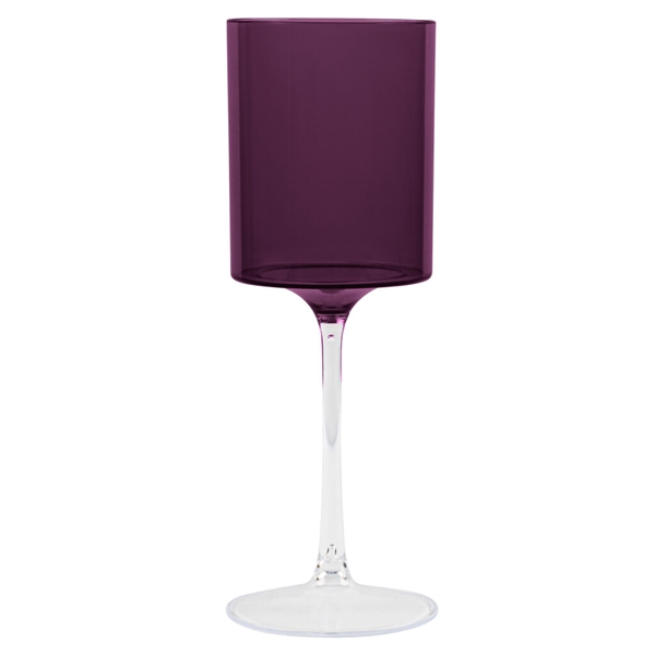 Two Tone Wine Glass 9oz Purple/Clear