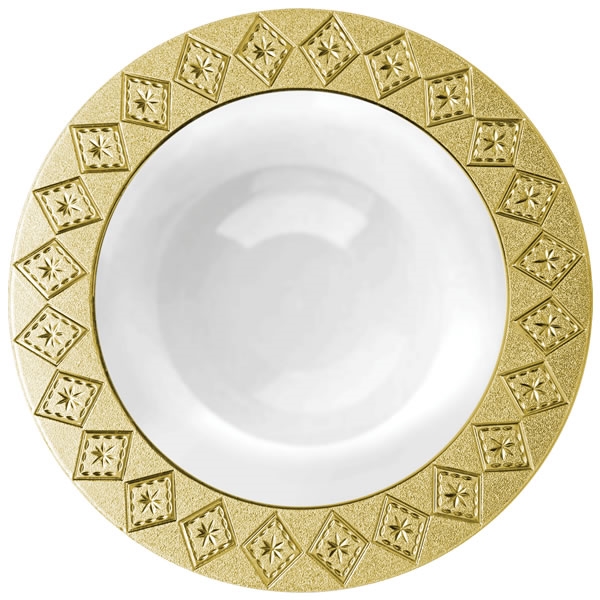 Decor Imperial Collection Gold/White Bowls - 10 Count - Choose Bowl Size