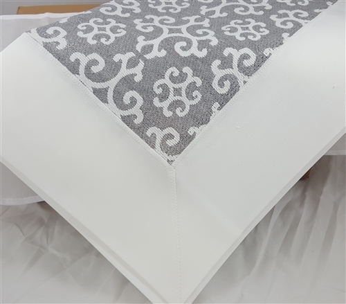 Silver Snowflake Damask Tablecloth - Luxury Table Covers