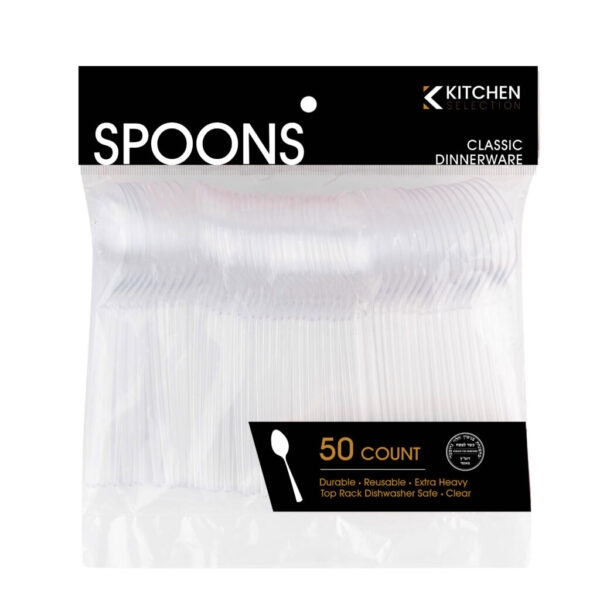 Kitchen Collection Deluxe Heavy Weight Clear Soup Spoons - 50 pc