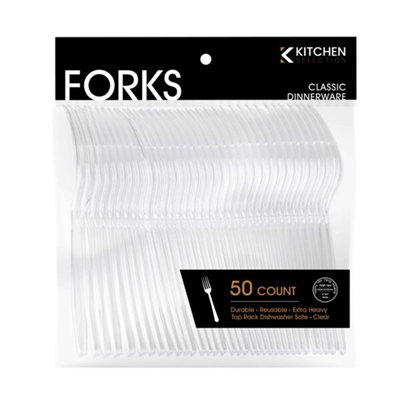 Kitchen Collection Deluxe Heavy Weight Clear Forks - 50 pc