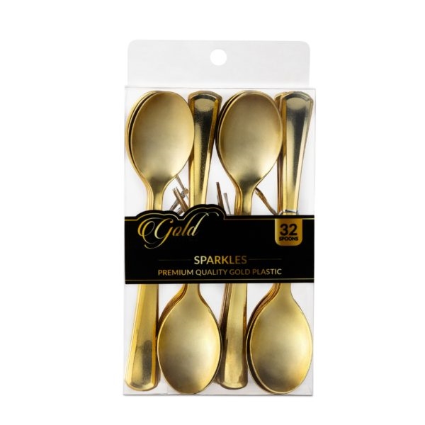 Gold Settings Sparkles Collection Spoons 32 ct