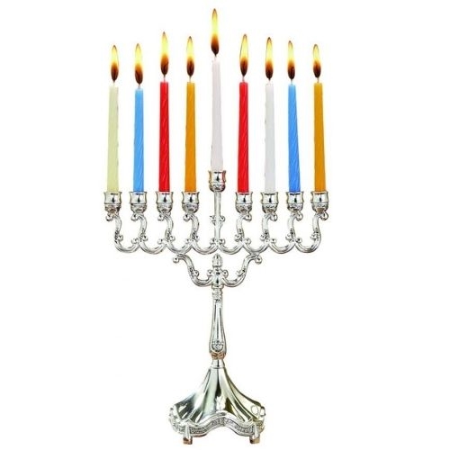Small Silver Plated Candle Menorah