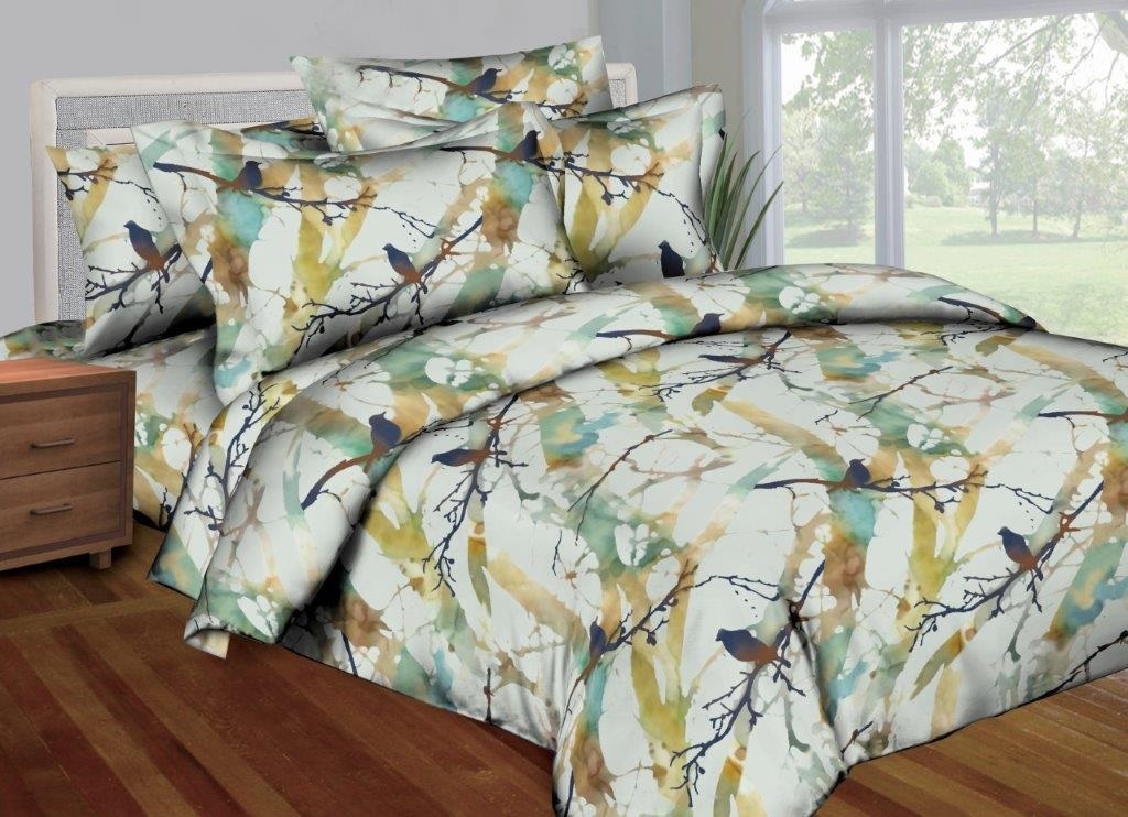Better Bed Collection: Better Bed Watercolor Birds 8 Pc Bedding Set