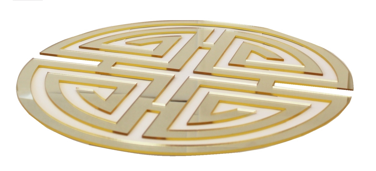 Acrylic Gold Geometric Design Mirror Charger