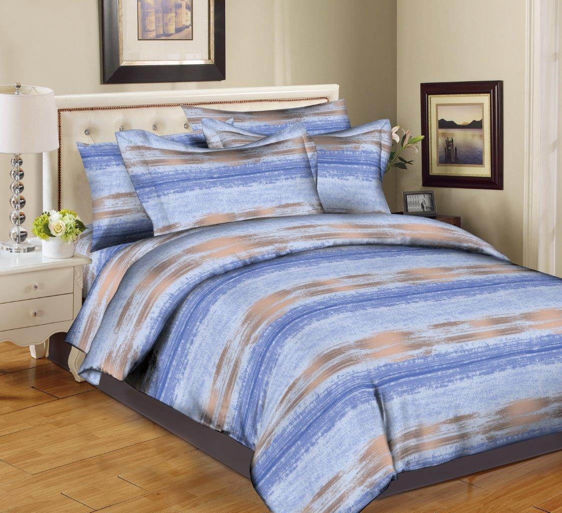 Better Bed Collection :Skyblue Stripes 8pc Bedding Set
