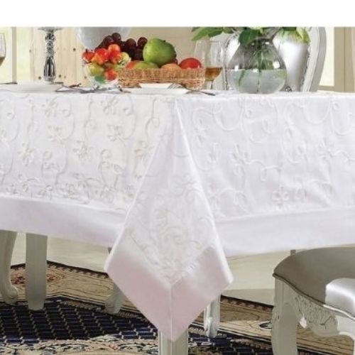 Bal Harbor, White Mesh Tablecloth - Luxury Table Covers