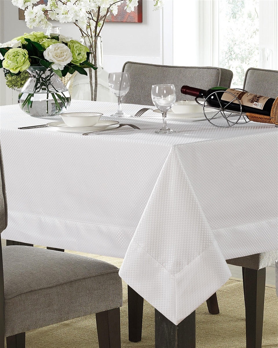 Lucerne Spill Proof Tablecloth - Available in White