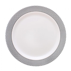 My Party Collection White & Silver Plates - 120 count - Choose Plate Size