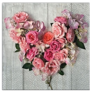 PAW Decor Decorative Napkins - Rose Heart- 20 ct