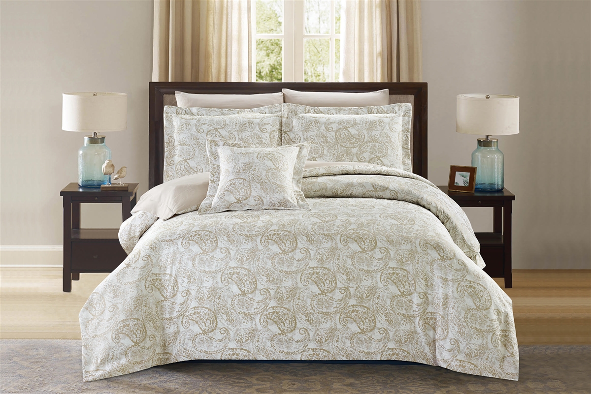 Crawford Luxury 8pc Taupe Bedding Set Discount Bed Linens