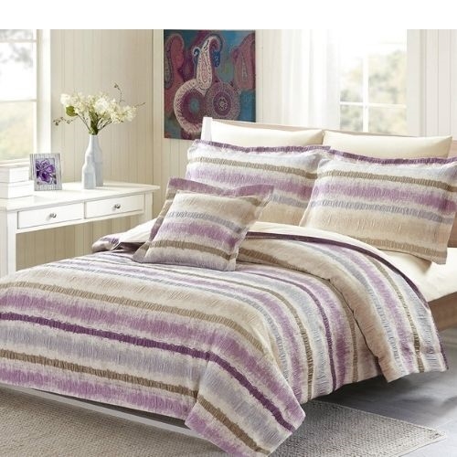 Savannah Violet Luxury 8pc Twin Bedding, Purple And Turquoise Twin Bedding