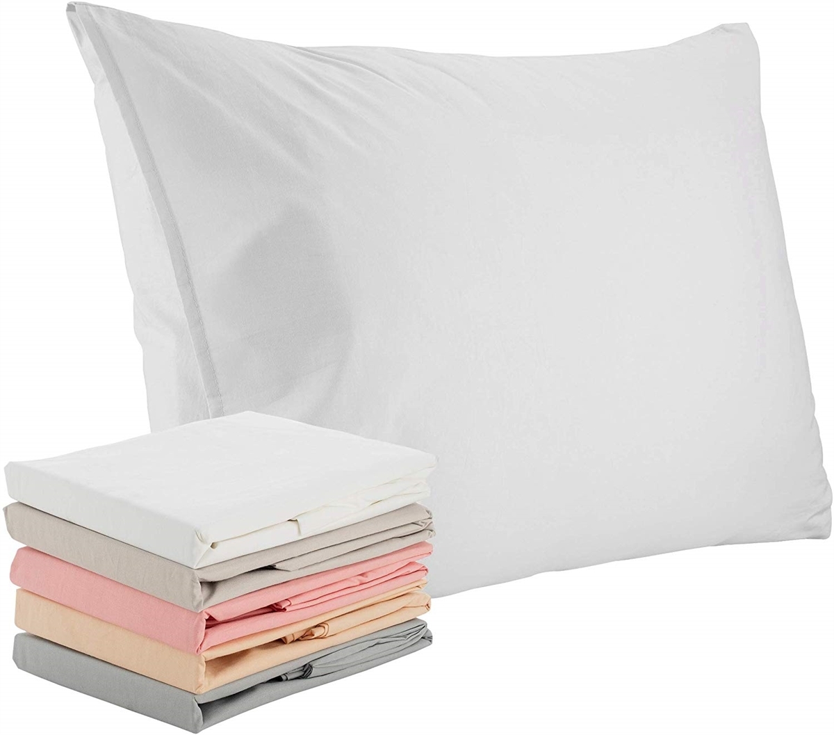Superior Linen Set of 2 Pillow Cases in White