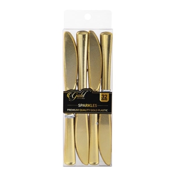 Gold Settings Sparkles Collection Knives 32 ct