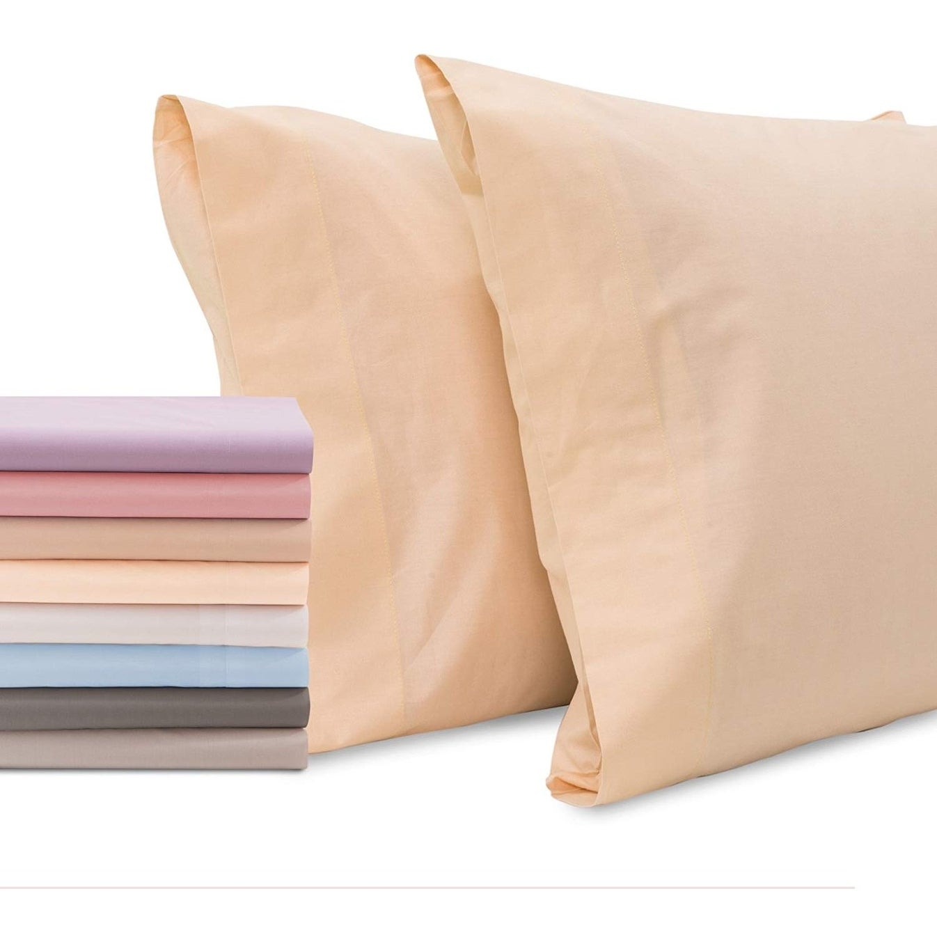 Superior Linen Set of 2 Pillow Cases in Beige