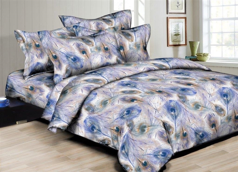 Better Bed Collection: Peacock Feathers 8PC Twin Bedding Set