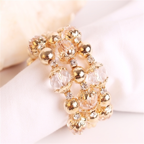 Golden Beaded Bracelet Napkin Ring, Decorative Table Accessories