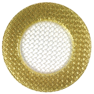 Glass Braid Gold Glitter Charger Placemat - Luxury Table DÃ©cor