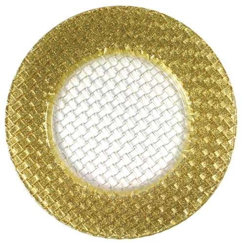 Glass Braid Gold Glitter Charger Placemat - Luxury Table DÃ©cor