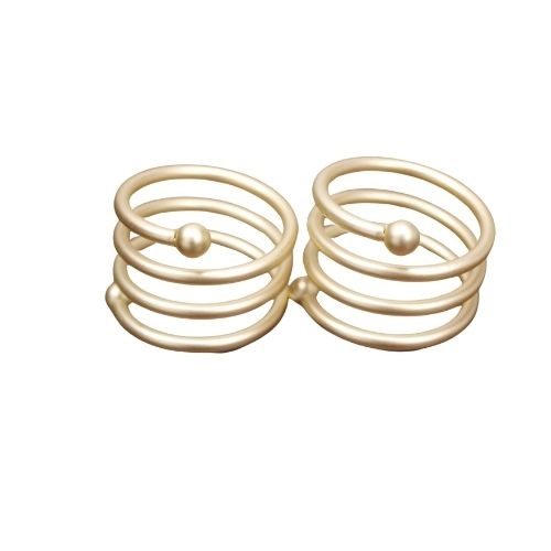 Golden Coiled Napkin Ring - Set of 4, Decorative Table Accessories