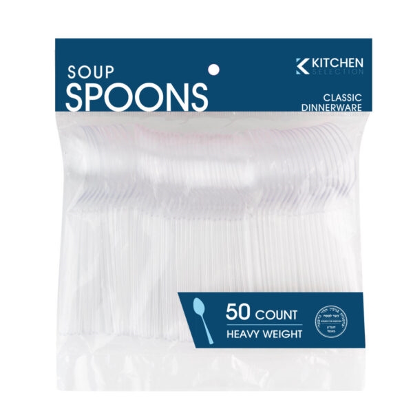 Kitchen Collection Heavy Weight Clear Soup Spoons- 50 pc