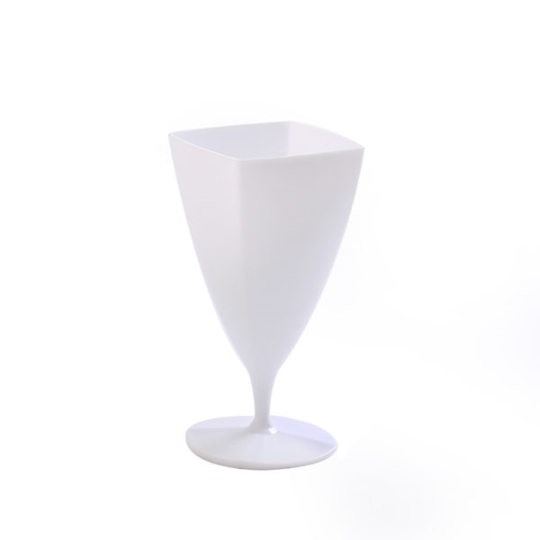 White Square Cups with Stems-12ct