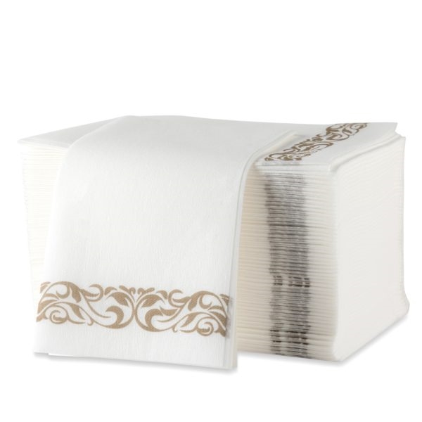 Linen Touch Guest Towels Gold Design