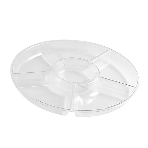 Six Section Round Tray in Clear
