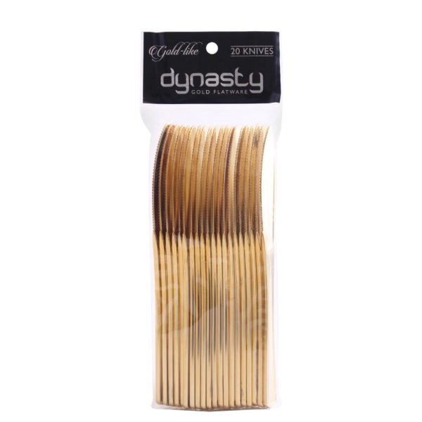 Gold-Like Dynasty Collection Plastic Knives - 20 pc