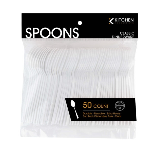 Kitchen Collection Deluxe Heavy Weight White Soup Spoons - 50 pc