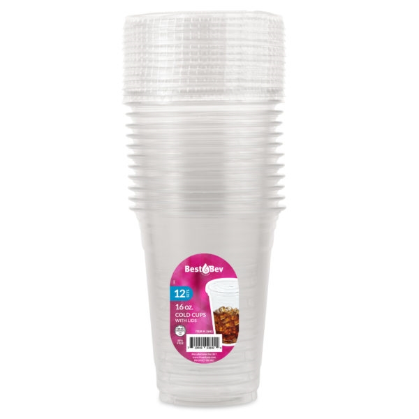 16oz Beverage Cold cups with lids