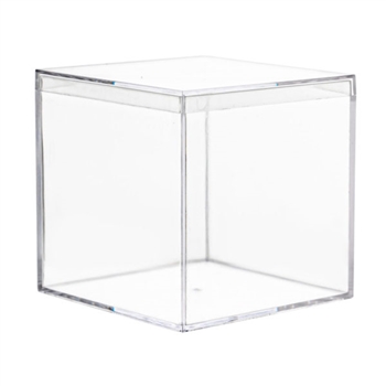 3x3 Clear Square Boxes w/ Lids  4Ct