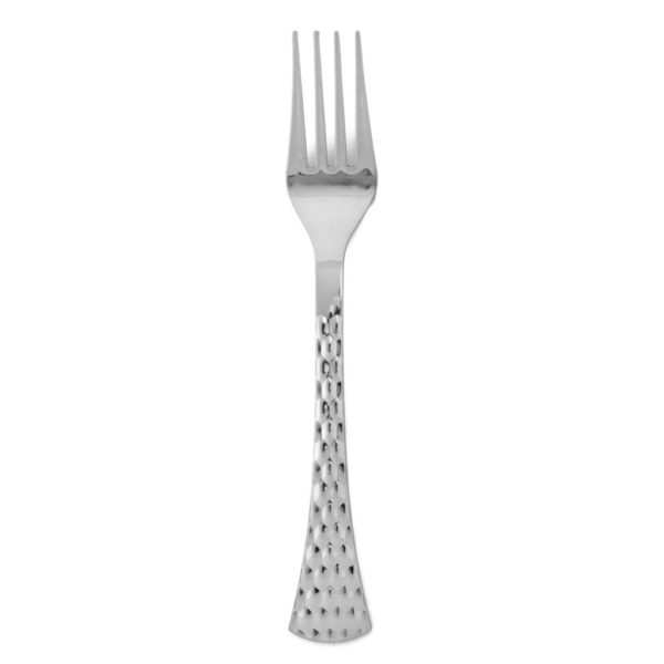 Silver Settings Hammered Forks 40 Ct