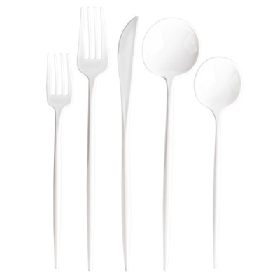 Novelty Flatware in White 40 Count