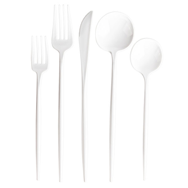 Novelty Flatware in White 40 Count