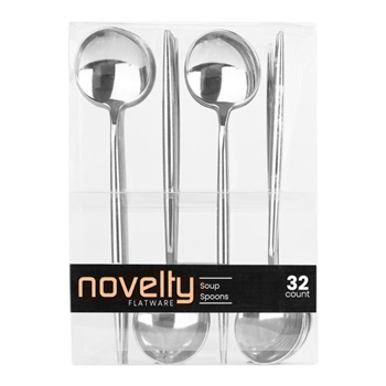 Novelty 32Ct Silver Soup Spoons