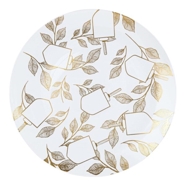 White W/ Gold Chanukah 10.5" Plates