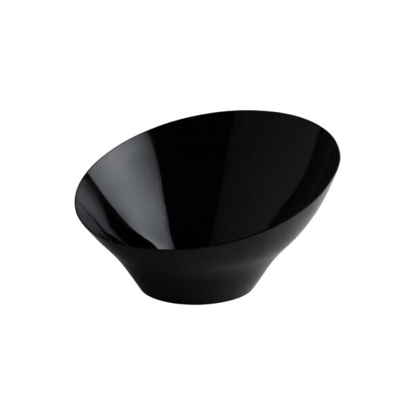 Medium Angled Black Serving Bowl - Premium Heavyweight Plastic