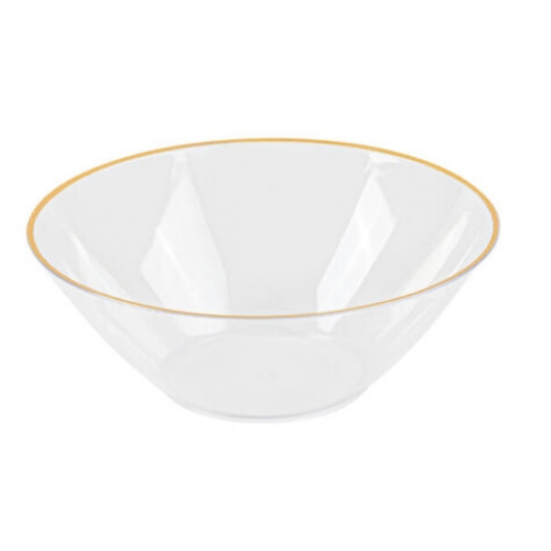 Clear Gold Rim Organic Collection 6oz Dessert Bowls