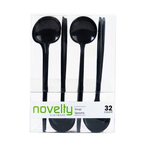 Novelty 32Ct Black Soup Spoons
