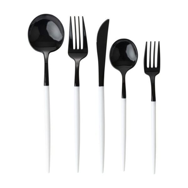 Noble Collection Cutlery 40 Pc Black & White