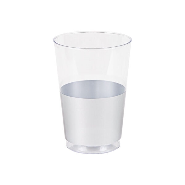 12oz Prime Collection Clear  Silver Band Tumblers Round