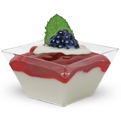 Ripple 8pcs 95x95mm Clear Plastic Mini Dish Dessert Cups Catering Supplies AU 