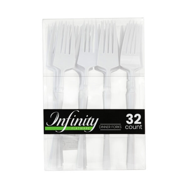 Infinity Flatware White Dinner Forks 32ct
