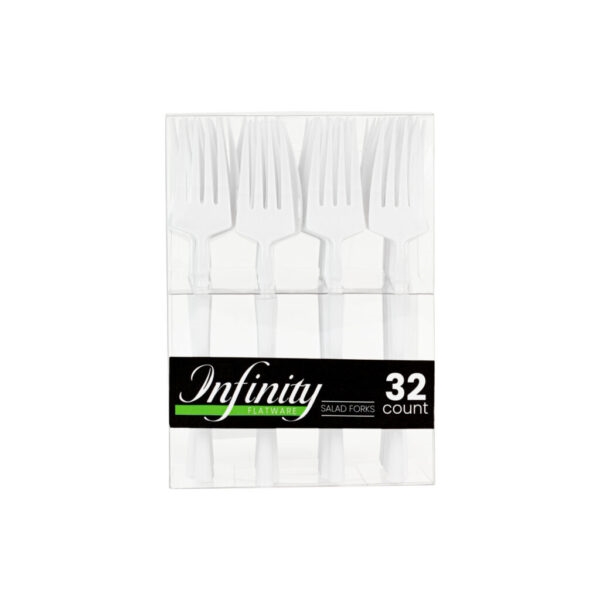 Infinity Flatware White Salad Forks 32ct