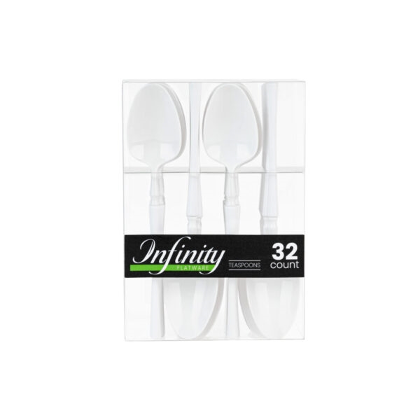 Infinity Flatware White Teaspoons  32ct