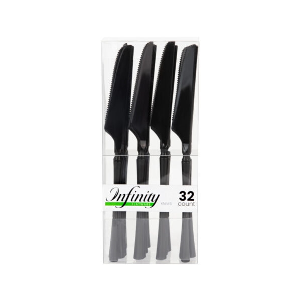 Infinity Flatware Black Dinner knives 32ct