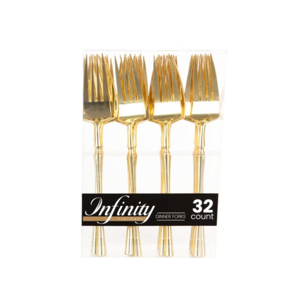 Infinity Flatware Gold Dinner Forks  32ct